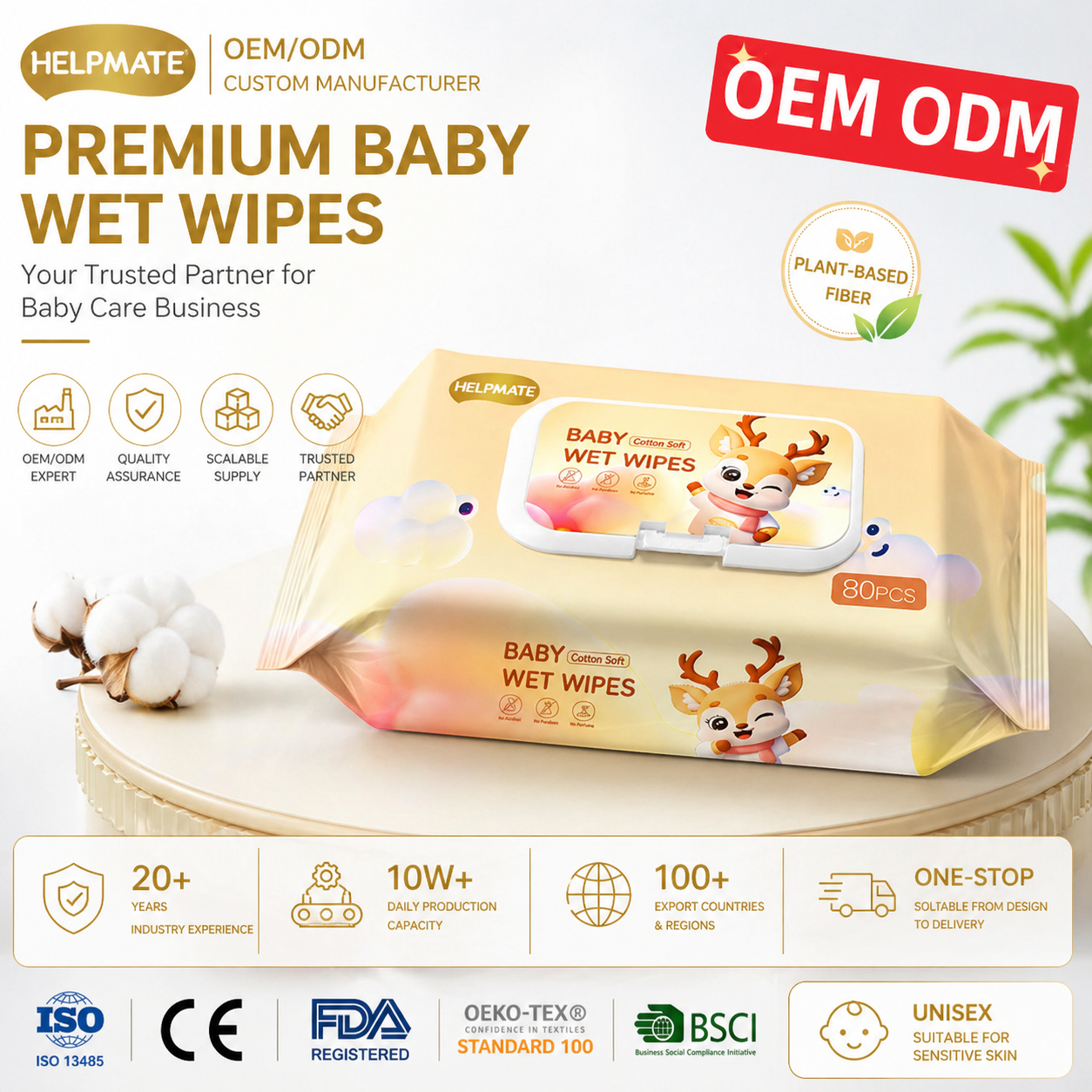 OEM ODM Custom Disposable Baby Wet Wipes